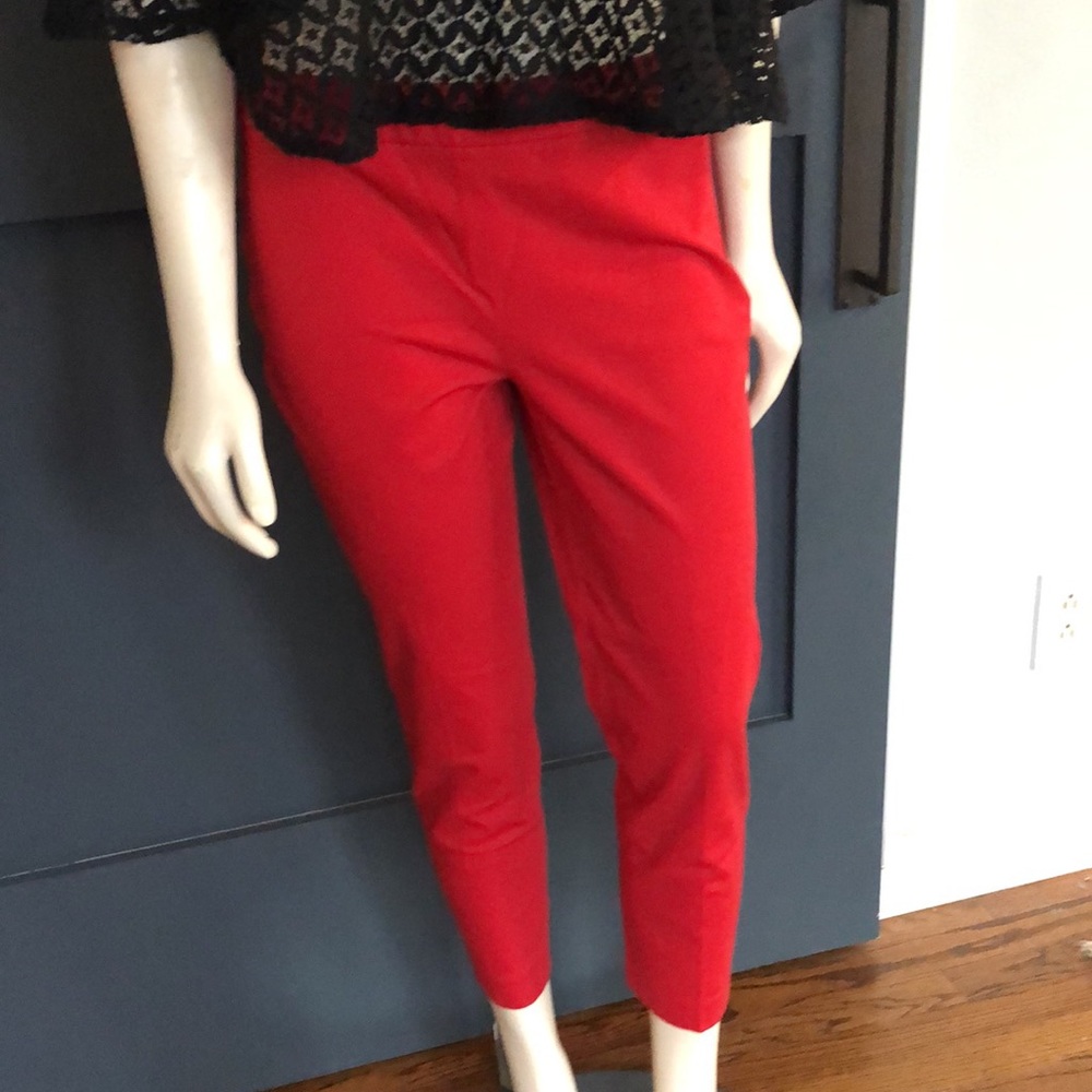 Talbots Red Side Zip cropped pant